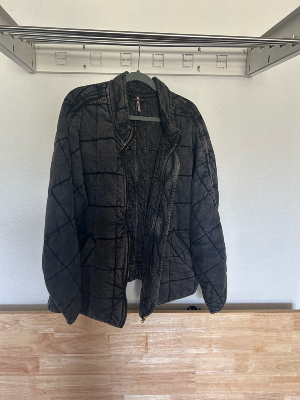 Free People Dolman Quilted Knit Jacket Black